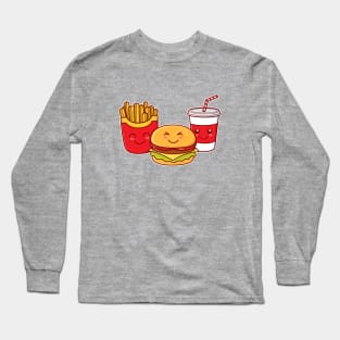 Kawaii Burger and French Fries Long Sleeve T-Shirt